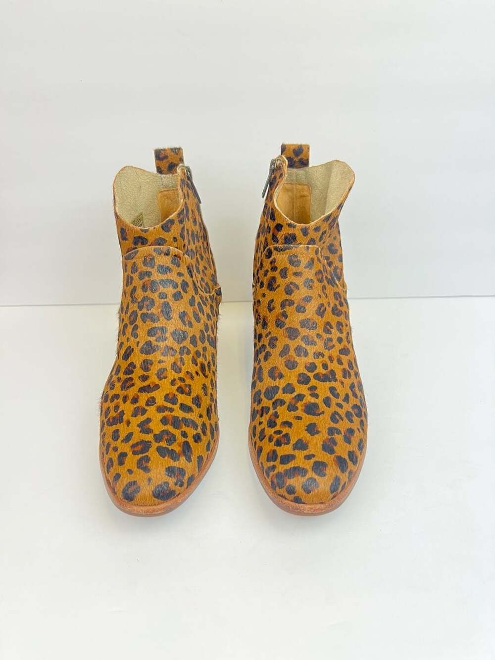 Ugg kingsburg calf hair leopard print zip up heel  ankle boots brown Size 10 - Picture 5 of 8
